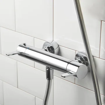 Methven Avoca Round Thermostatic Cool Touch Exposed Bar Shower Valve - Chrome - 2 Controls