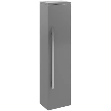 Kartell K-Vit Purity Wall Hung Storm Grey Gloss Tall Bathroom Storage Cabinet - Reversible
