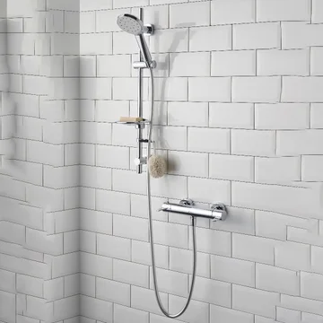 Methven Avoca Cool Touch Thermostatic Chrome Bar Shower Valve with Slide Rail Kit
