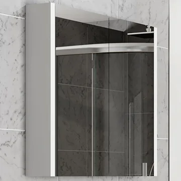Kartell K-Vit Purity Wooden Wall Hung Mirror Cabinet - Two Door - 650mm High