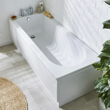 Kartell K-Vit Proton Single Ended White Acrylic Bath - Un-Drilled
