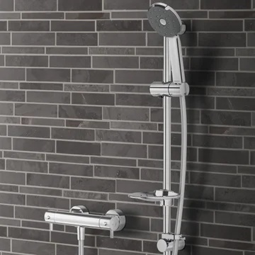 Methven Kiri Chrome Thermostatic Bar Valve With Slide Rail Shower Kit