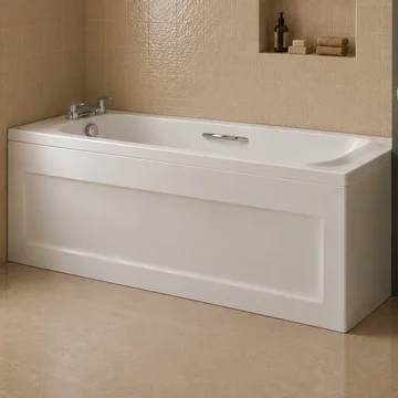 Twyford Signature Single Ended White Bath With Grips - 4mm Acrylic - 1700 x 700mm