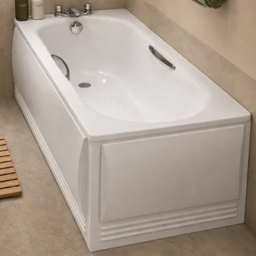 Twyford Celtic 1700 x 700mm White Slip Resistant Steel Bath With Grips - CE1572WH