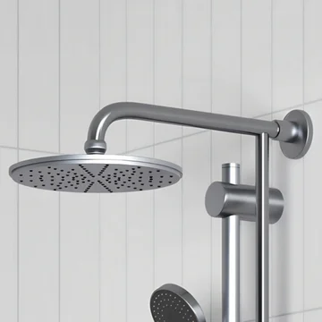 Twyford Sola Contemporary Wall Mounted Fixed Chrome Shower Arm - 450mm Projection