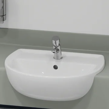 Twyford Sola Non-Concussive Self-Closing Chrome Basin Pillar Tap - Deck Mounted