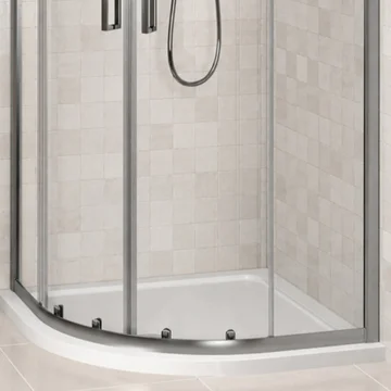 Twyford White Flat-Top Quadrant Shower Tray 40mm High - Acrylic Capped ABS