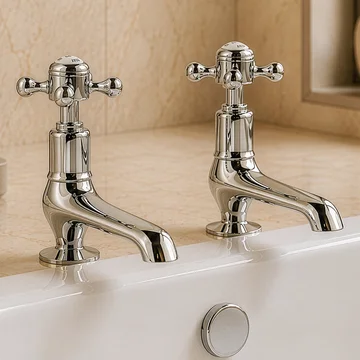 JTP Grosvenor Pair Of Deck Mounted Long Nose Basin Pillar Tap