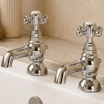Joseph Miles Rhett Deck Mounted Chrome Pair Of Bath Taps