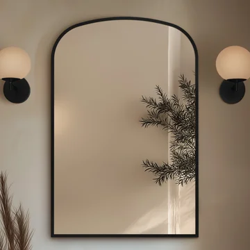 Origins Living Delphine Overmantel Arch Mirror - Stainless Steel Frame