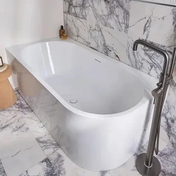 Tavistock Cadence Double Ended White Back To Wall Bath - Asymmetric Corner