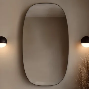 Origins Living Oslo Barrel Mirror - Stainless Steel Frame - 450 x 800mm