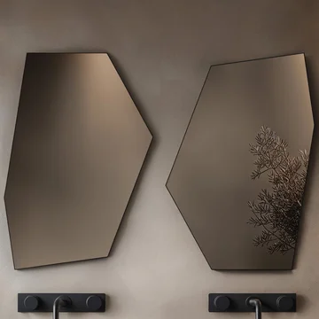 Origins Living Oslo Matt Black Irregular Mirror - Stainless Steel Frame - 550 x 800mm