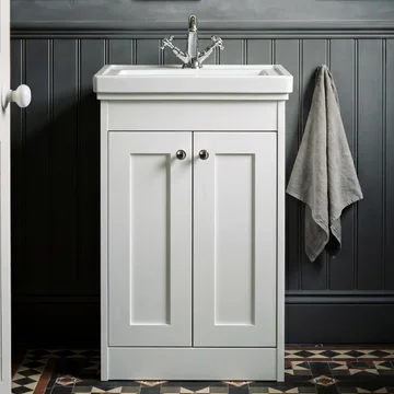 Hudson Reed Old London Ashwick Floorstanding Vanity Unit with Basin - 2 Door - 510 x 818mm