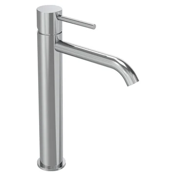 Tavistock Cohort Tall Basin Mixer with Click Waste and Curved Spout - Stick Handle - 281mm High