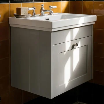 Hudson Reed Old London Ashwick Wall-Hung Vanity Unit with Basin - 1 Drawer - 505 x 449mm