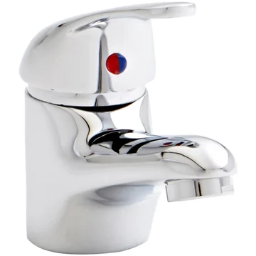 Kartell K-Vit G4K Chrome Mono Basin Mixer Tap with Click Waste - Curved Handle