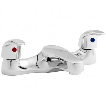 Kartell K-Vit G4K Contemporary Chrome Bath Filler Tap - Curved Handles - Deck Mounted