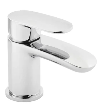 Kartell K-Vit Verve Contemporary Chrome Basin Mixer Tap with Waste - Flat Handle