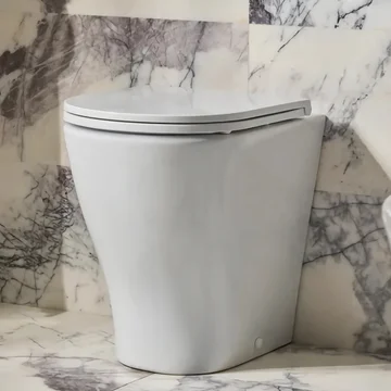 Tavistock Cadence Round Rimless Back To Wall White WC Pan - 340 x 490mm