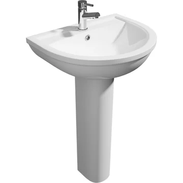 Kartell K-Vit Bijoux Wall Mounted 1 Tap Hole Gloss White Basin - 547 x 445mm