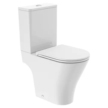 Tavistock Cadence Round Rimless Closed Coupled Open Back Toilet with Cistern - 368 x 625mm