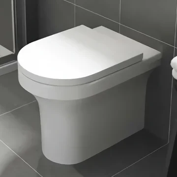 Kartell K-Vit Ozone Round Rimless Back To Wall WC Pan - 360 x 530mm