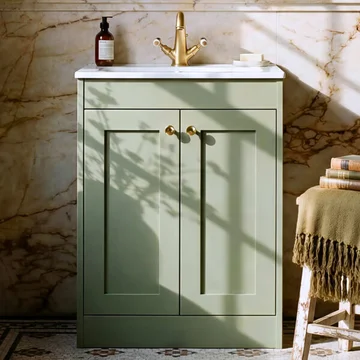 Hudson Reed Old London Ashwick Floorstanding Vanity Unit with Natural Stone Basin - 2 Door