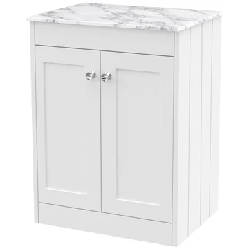 Hudson Reed Old London Ashwick Floorstanding Vanity Unit with Marble Worktop - 2 Door