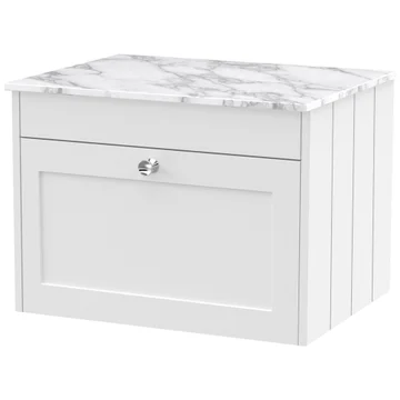 Hudson Reed Old London Ashwick Wall-Hung Vanity Unit with Marble Worktop - 1 Drawer