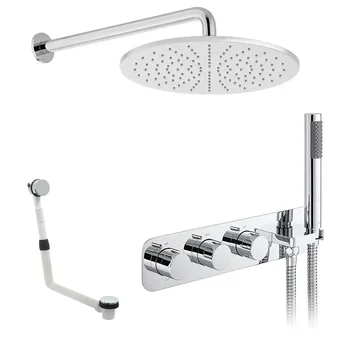 Vado Tablet Altitude Concealed Thermostatic Chrome Shower Set - 3 Outlet