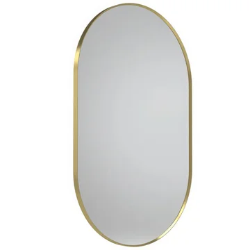 Roper Rhodes Thesis Brushed Brass Oval Mirror 500 x 800mm - Aluminium Frame
