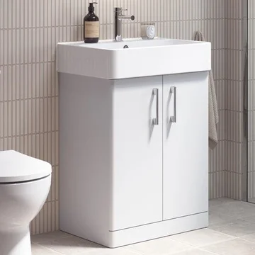 Tavistock Arlo Contemporary Freestanding Vanity Unit with Basin and Handle - 2 Door - 860mm High - Image