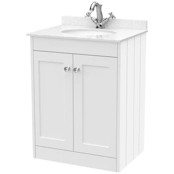 Hudson Reed Old London Ashwick Floorstanding Vanity Unit with Marble Top Basin - 2 Door