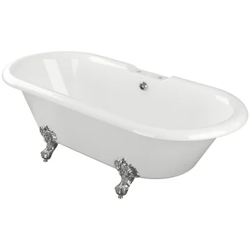 Joseph Miles Clint Freestanding Double Ended Acrylic Bath with Feet - 1690 x 740mm
