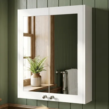 Hudson Reed Old London Ashwick Traditional Wall Hung Mirror Cabinet - 2 Door
