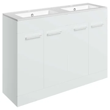 Joseph Miles Alvin Double Floorstanding Vanity Unit with Basin - 1210 x 830mm - 4 Doors