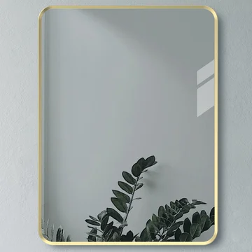 Joseph Miles Alvina Rectangular Brushed Brass Mirror - Aluminium Metal Frame - 600 x 800mm