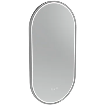 Tavistock Alderbury Pill-Shaped LED Borderlit Mirror with Demister Pad - Chrome Finish