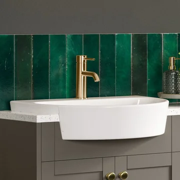 Joseph Miles Heaven 1 Tap Hole White Semi Recessed Basin - 555 x 435mm