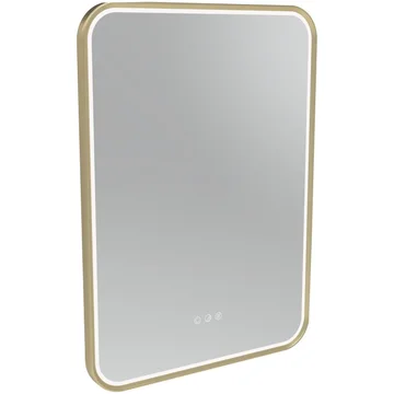 Tavistock Alderbury LED Borderlit Rectangular Mirror with Demister Pad - Brush Brass
