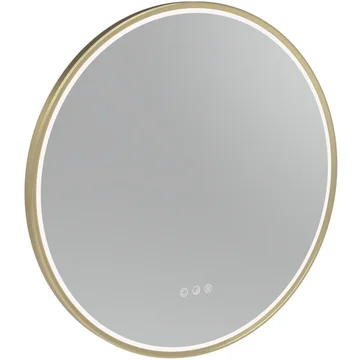 Tavistock Alderbury Round LED Borderlit Mirror with Demister Pad - Brushed Brass