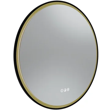 Tavistock Zephyr Round LED Borderlit Mirror with Demister Pad - Matt Black Frame