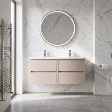 Nuie Havana Wall Hung 4 Drawer Vanity Unit And Double Basin - HAV2204C
