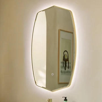 Tavistock Oxygen LED Backlit Mirror with Demister Pad - Brushed Brass - 450 x 800mm