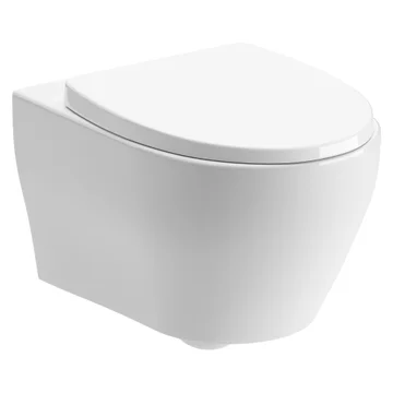 Joseph Miles Heaven Rimless Wall Hung WC Pan with Soft Close Seat - 340 x 500mm