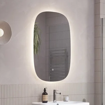 Tavistock Portal Organic Rectangular Ambient LED Backlit Mirror with Demister Pad