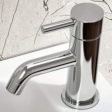 Joseph Miles Millie Basin Mixer Tap with Curved Spout and Waste - Stick Handle - Deck Mounted