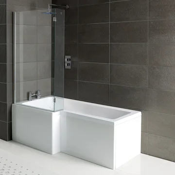 Joseph Miles L-Shape Shower Bath with Panel and Screen - 1700 x 700mm - Image