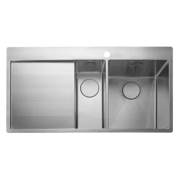 Rangemaster Cosmo Stainless Steel Inset Kitchen Sink with Drainer - 1.5 Bowl - 960 x 500mm